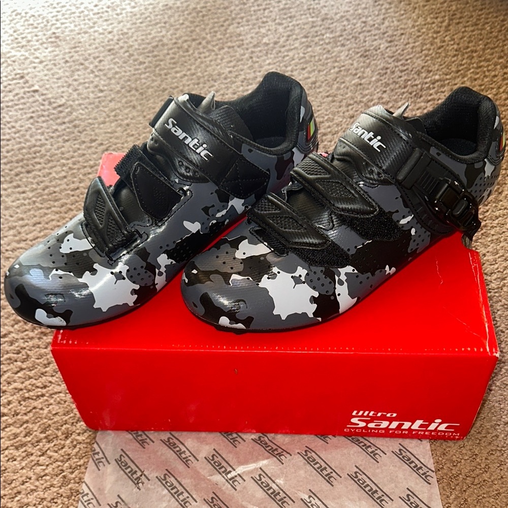 Santic Camouflage Cycling Shoes with Strap